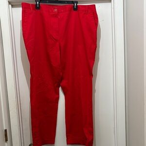 Red Jessie Sport Cotton Pants. Size 24W